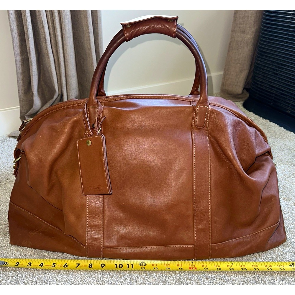 Vintage Coach x Lexus Leather Weekender Duffel Travel Bag British Tan 0502 Rare